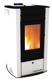 Semineu (Soba) pe Peleti cu aer cald Fornello Air SmartPell 11 KW, culoare White