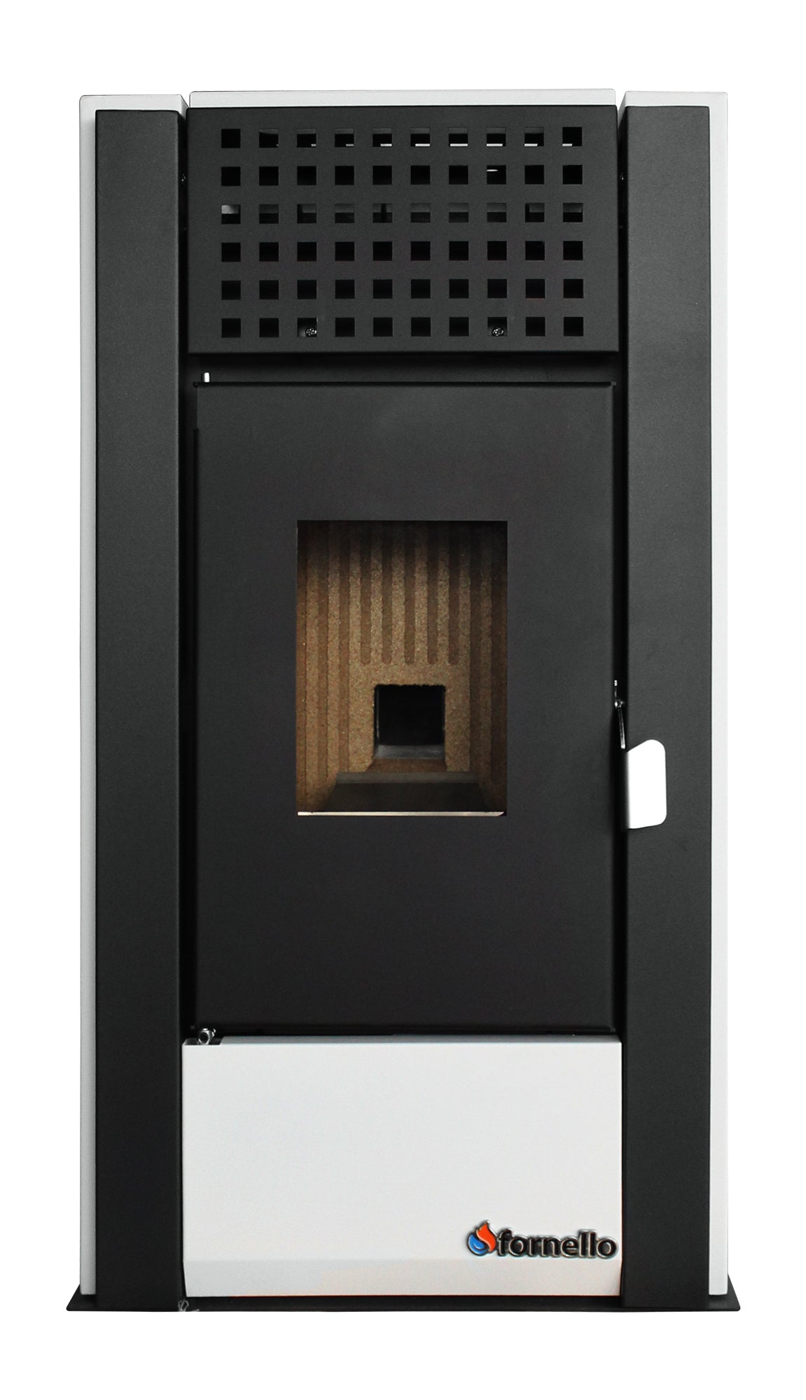 Semineu (Soba) pe Peleti cu aer cald Fornello Magnesia 9 KW, culoare White