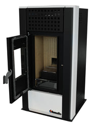 Semineu (Soba) pe Peleti cu aer cald Fornello Magnesia 9 KW, culoare White