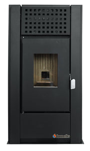 Semineu (Soba) pe Peleti cu aer cald Fornello Magnesia 9 KW, culoare Black