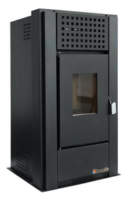 Semineu (Soba) pe Peleti cu aer cald Fornello Magnesia 9 KW, culoare Black