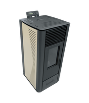 Semineu (soba ) pe peleti cu tiraj fortat Fornello Sophia Premium 11 kw, aprindere electrica, telecomanda, culoare Ivory, recomandat pentru 110 mp