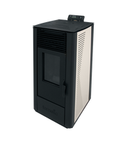 Semineu (soba ) pe peleti cu tiraj fortat Fornello Sophia Premium 11 kw, aprindere electrica, telecomanda, culoare Ivory, recomandat pentru 110 mp