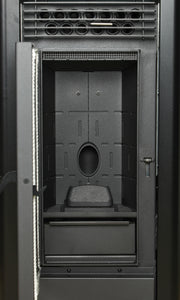 Semineu (soba ) pe peleti cu tiraj fortat Fornello SOPHIA WI-FI 11 kw, aprindere electrica, telecomanda, Wi-fi, culoare Ivory, recomandat pentru 110 mp