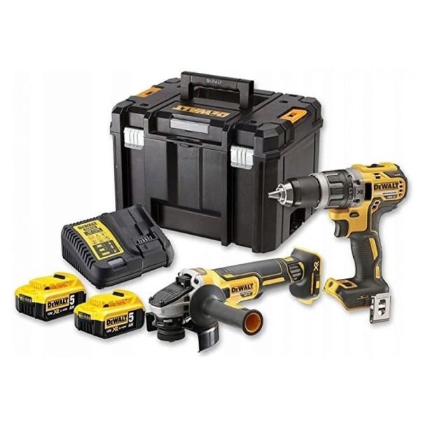 Set 2 masini DeWalt DCK2020P2T, cu 2 acumulatori XR 18V / 5.0Ah si incarcator in cutie TSTAK VI