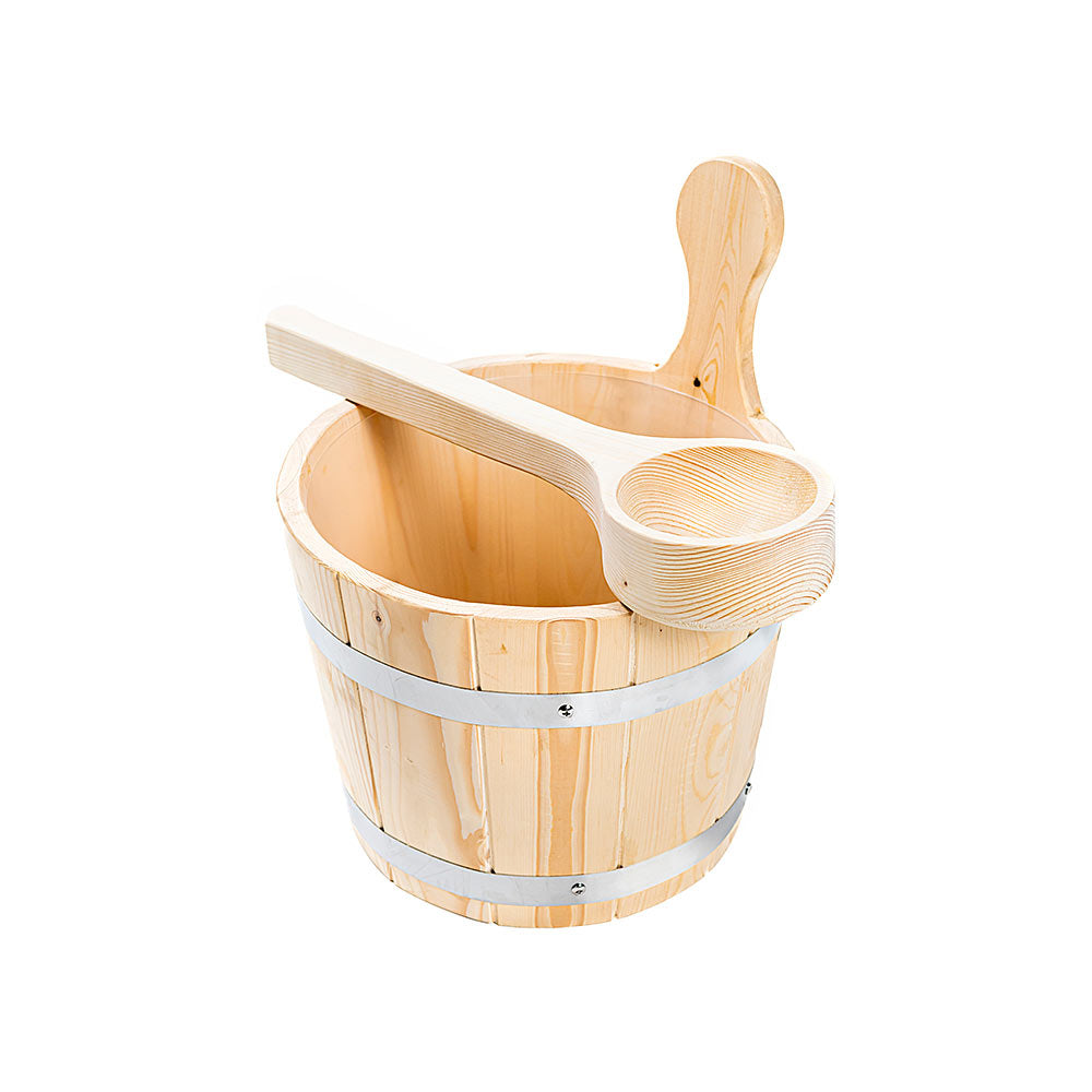 Set accesorii premium saune finlandeze Waincris UA-10 realizate din lemn.