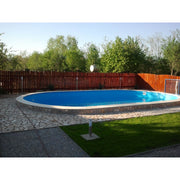 Piscina otel, set complet piscina ovala Caribi din otel galvanizat 1000x416x150 cm