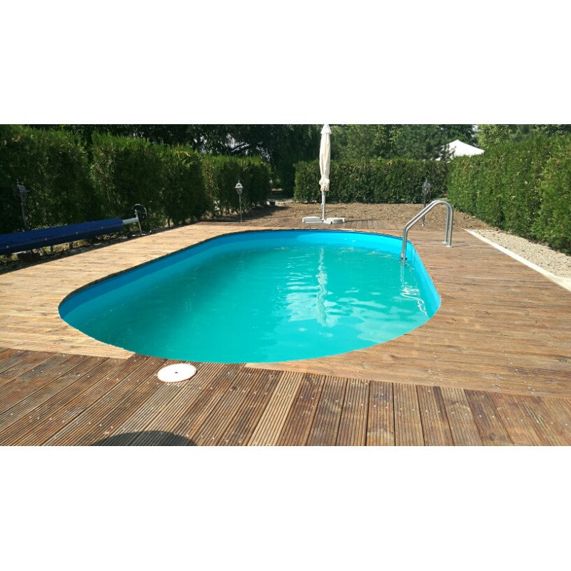 Piscina otel, set complet piscina ovala Caribi din otel galvanizat 1000x416x150 cm