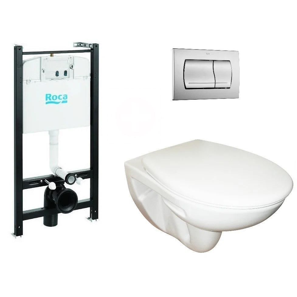 Set Vas WC suspendat cu rezervor incastrat, clapeta si capac Roca