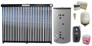 Sistem solar premium presurizat, panou Fornello 30 Tuburi Heat Pipe, Boiler termoelectric cu doua serpentine Eldom FV20060S21, 3000 W, 200 l, grup pompare, controller, vas expansiune, antigel, supapa, aerisitor