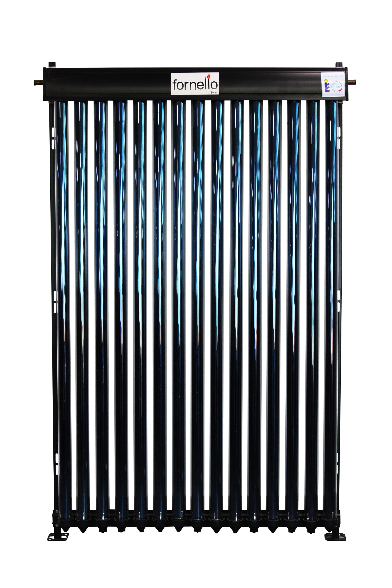 Sistem solar presurizat, panou Fornello 15 Tuburi Heat Pipe,boiler cu 2 serpentine si rezistenta electrica Eldom 150 litri cu montaj pe sol, pompa 25-60, controller, vas expansiune, antigel, supapa 1/2, aerisitor 1/2