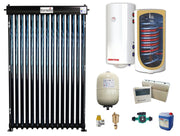 Sistem solar presurizat, panou Fornello 15 Tuburi Heat Pipe, Boiler cu 2 serpentine si rezistenta electrica Sunsystem MB NL2 100 litri, pompa 25-60, controller, vas expansiune, antigel, supapa 1/2, aerisitor 1/2