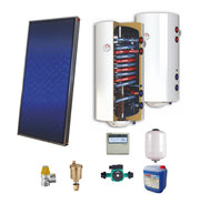 Sistem solar presurizat, panou solar plan Sunsystem PК SL FP 2.0, boiler cu 2 serpentine si rezistenta electrica Sunsystem 120 litri, pompa 25-60, controller, vas expansiune, antigel, supapa 1/2, aerisitor 1/2