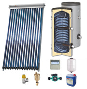 Sistem solar presurizat , panou Sunsystem VTC 30 tuburi, boiler cu 2 serpentine Sunsystem SON 200 litri, pompa 25-60, controller, vas expansiune, antigel, supapa 1/2, aerisitor 1/2
