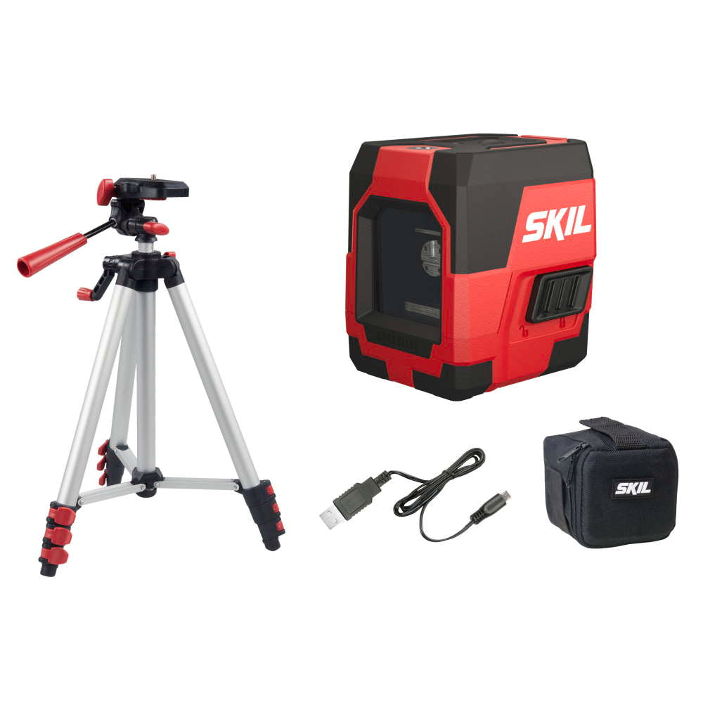 SKIL 1911 DA Nivela laser cu linie în cruce, lumina verde, raza actiune 20m, prindere trepied 1/4, Accu Li-Ion, include incarcator micro USB, trepied si geanta de transport
