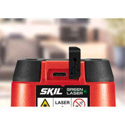 SKIL 1911 DA Nivela laser cu linie în cruce, lumina verde, raza actiune 20m, prindere trepied 1/4, Accu Li-Ion, include incarcator micro USB, trepied si geanta de transport