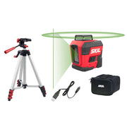 SKIL 1961 DA Nivela laser cu linie în cruce 360 grade, lumina verde, raza actiune 30m, Accu Li-Ion, include incarcator micro USB, trepied si geanta de transport