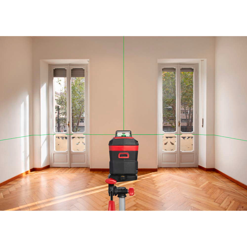SKIL 1961 DA Nivela laser cu linie în cruce 360 grade, lumina verde, raza actiune 30m, Accu Li-Ion, include incarcator micro USB, trepied si geanta de transport
