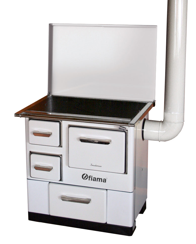 Soba de gatit si incalzit FIAMA SD 3 DP, 7 Kw, cu cuptor de gatit si plita, evacuare partea dreapta, culoare alb
