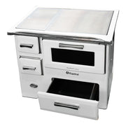 Soba de gatit si incalzit FIAMA SD 7 RS D, 7 Kw, cu cuptor de gatit si plita, culoare alb, evacuare partea dreapta