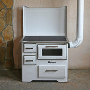 Soba de gatit si incalzit FIAMA SD 7 RS D, 7 Kw, cu cuptor de gatit si plita, culoare alb, evacuare partea dreapta