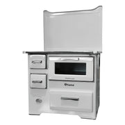 Soba de gatit si incalzit FIAMA SD 7 RS D, 7 Kw, cu cuptor de gatit si plita, culoare alb, evacuare partea dreapta