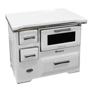 Soba de gatit si incalzit FIAMA SD 7 RS D, 7 Kw, cu cuptor de gatit si plita, culoare alb, evacuare partea dreapta