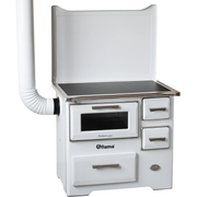 Soba de gatit si incalzit FIAMA SD 7 RS S, 7 Kw, cu cuptor de gatit si plita, evacuare partea stanga