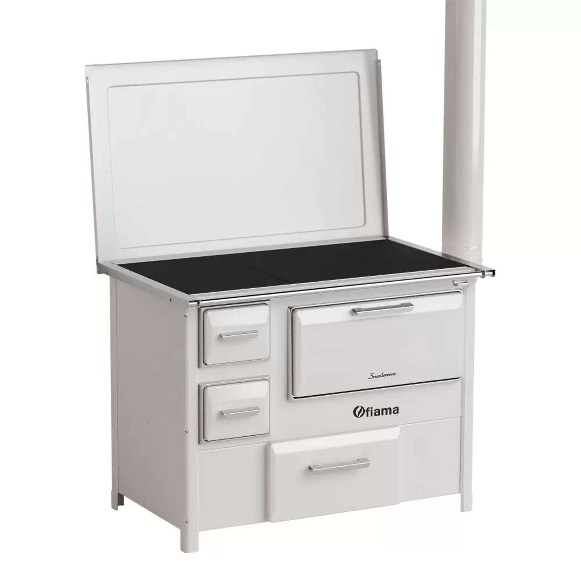 Soba de gatit si incalzit FIAMA SD 9 SL D, 7 Kw, cu cuptor de gatit si plita, culoare alb, evacuare partea dreapta