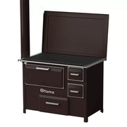 Soba de gatit si incalzit FIAMA SD 9 SL S, 7 Kw, cu cuptor de gatit si plita, culoare maro, evacuare partea stanga