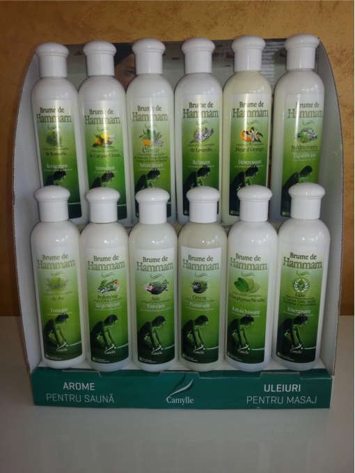 Pachet promotional: Display prezentare+ arome concentrate pentru hammam CAMYLLE FRANTA
