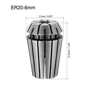 Bucsa elastica ER20, prindere 1.0 mm