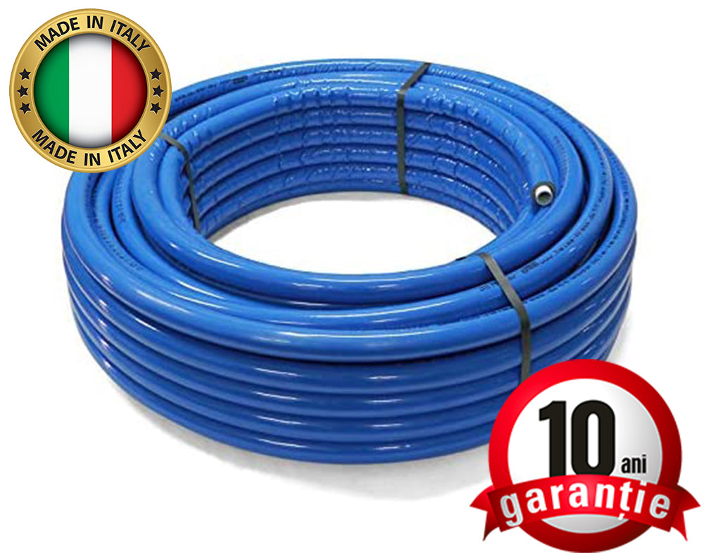 Teava pexal FORNELLO Hidronix, izolata, culoare albastru, diametru 20x2 mm cu insertie de aluminiu, pret/ml, colac 50 ml, 10 Ani Garantie