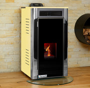 Termoșemineu Fornello Primo Truva 25 kW Ivory cu kit complet încorporat pentru sistemul de încălzire,pompa de circulatie,vas de expansiune,supape de siguranta,Sistem de curatare MECANICA creuzet