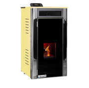 Termoșemineu Fornello Primo Truva 25 kW Ivory cu kit complet încorporat pentru sistemul de încălzire,pompa de circulatie,vas de expansiune,supape de siguranta,Sistem de curatare MECANICA creuzet