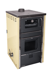 Termosemineu FORNELLO AVANOS 32 pe combustibil solid ( lemn,carbune,bricheti ) ce se poate utiliza atat pentru incalzirea locuintelor, cat si pentru gatit (este prevazuta cu plita si cuptor) si este echipat cu pompa de circulatie