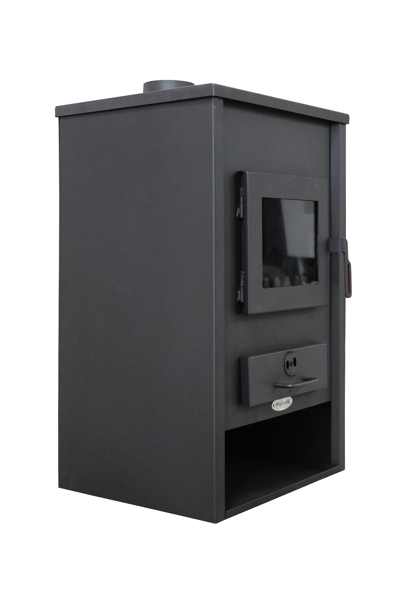 Termosemineu pe lemne, brichete si carbune Fornello B2E, 14 kW, 46x45x91 cm