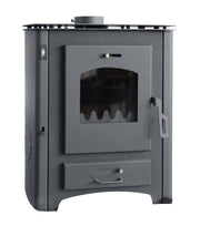 Termosemineu pe lemne, brichete si carbune Fornello B Max ER, Black, 24-26 kW, 650x520x800 mm
