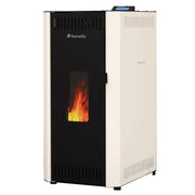 Pachet centrala pe peleti Fornello CALORE COMPACT 25 kW, pompa electronica, vas expansiune, arzator inox, grup de siguranta, kit evacuare 2.5 ml, sistem de curatare MECANICA a creuzetului si drumurilor de fum, culoare alb