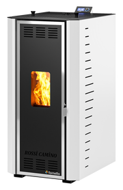 Termosemineu pe peleti Fornello Camino Rossi 25 kW, pompa Grundfos, vas expansiune, arzator inox
