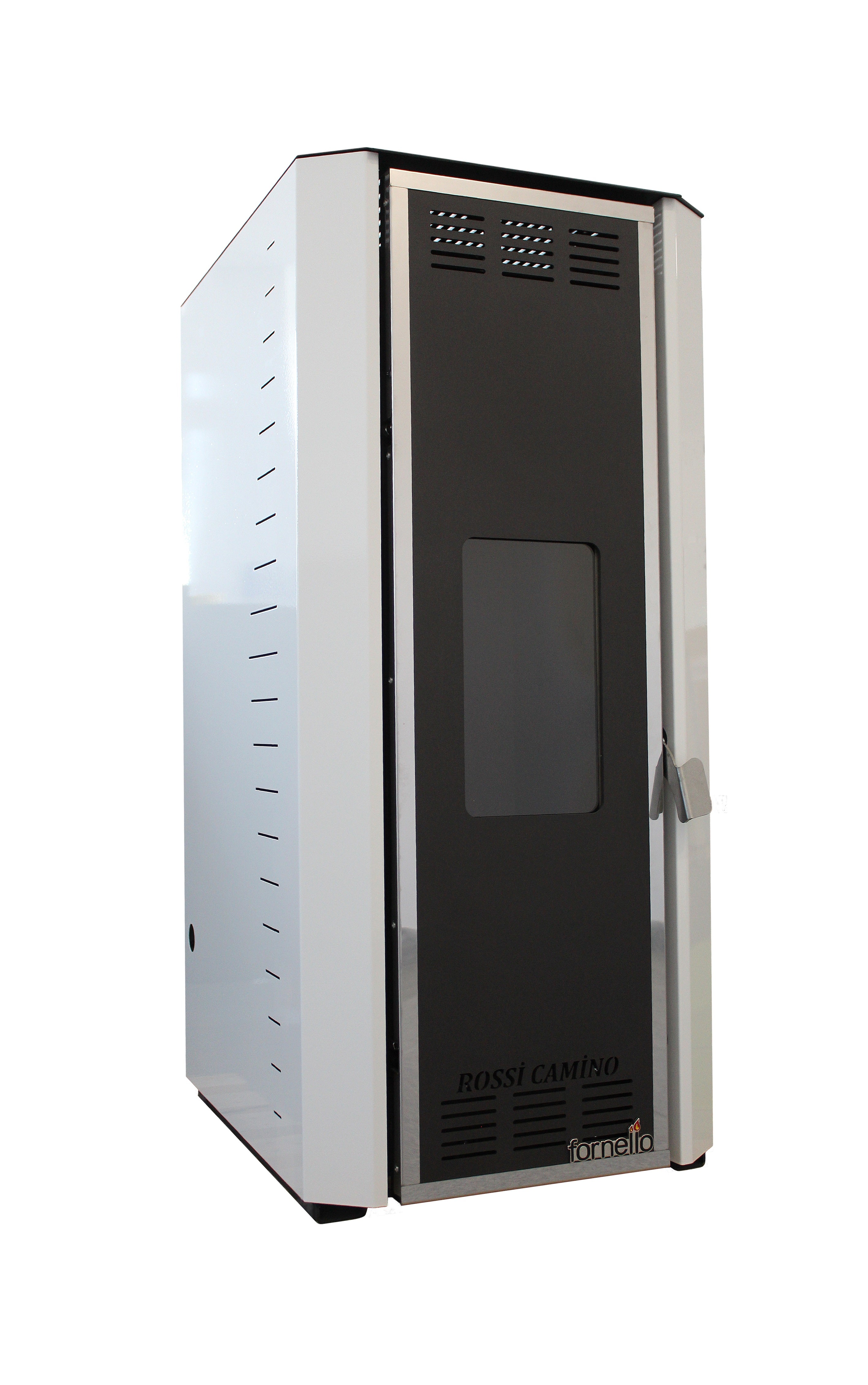Termosemineu pe peleti Fornello Camino Rossi 35 kW, pompa Grundfos, vas expansiune, arzator inox