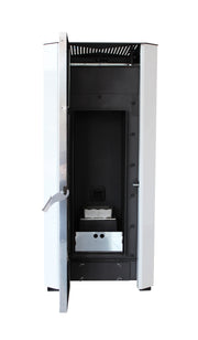 Termosemineu pe peleti Fornello Camino Rossi 35 kW, pompa Grundfos, vas expansiune, arzator inox