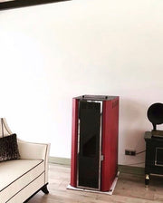 Termosemineu pe peleti Fornello Camino Rossi 35 kW, pompa Grundfos, vas expansiune, arzator inox