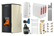 Pachet control de la distanta, Termosemineu pe peleti SUNSYSTEM Comfort 13 kw, Pompa, Vas expansiune, Automatizare, Radiatoare otel, Boiler 100 litri, Termostat, Aspirator, Kit 3.5 ml si Fitinguri montaj