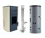 Pachet Termosemineu peleti Fornello Royal 25 kw, cos de fum inox izolat dn 120 6 metri si puffer 500 litri