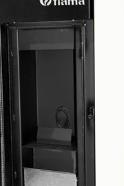 Termosemineu pe peleti Fiama Bianco 25 kw, complet echipat pentru incalzire, pompa, vas expansiune, automatizare, telecomanda, buncar peleti 30 kg, tiraj fortat, culoare Alb, aprindere automata, pana la 160 mp