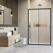 Usa dus culisanta Radaway Alienta Black DWJ 120xH190 cm montaj in