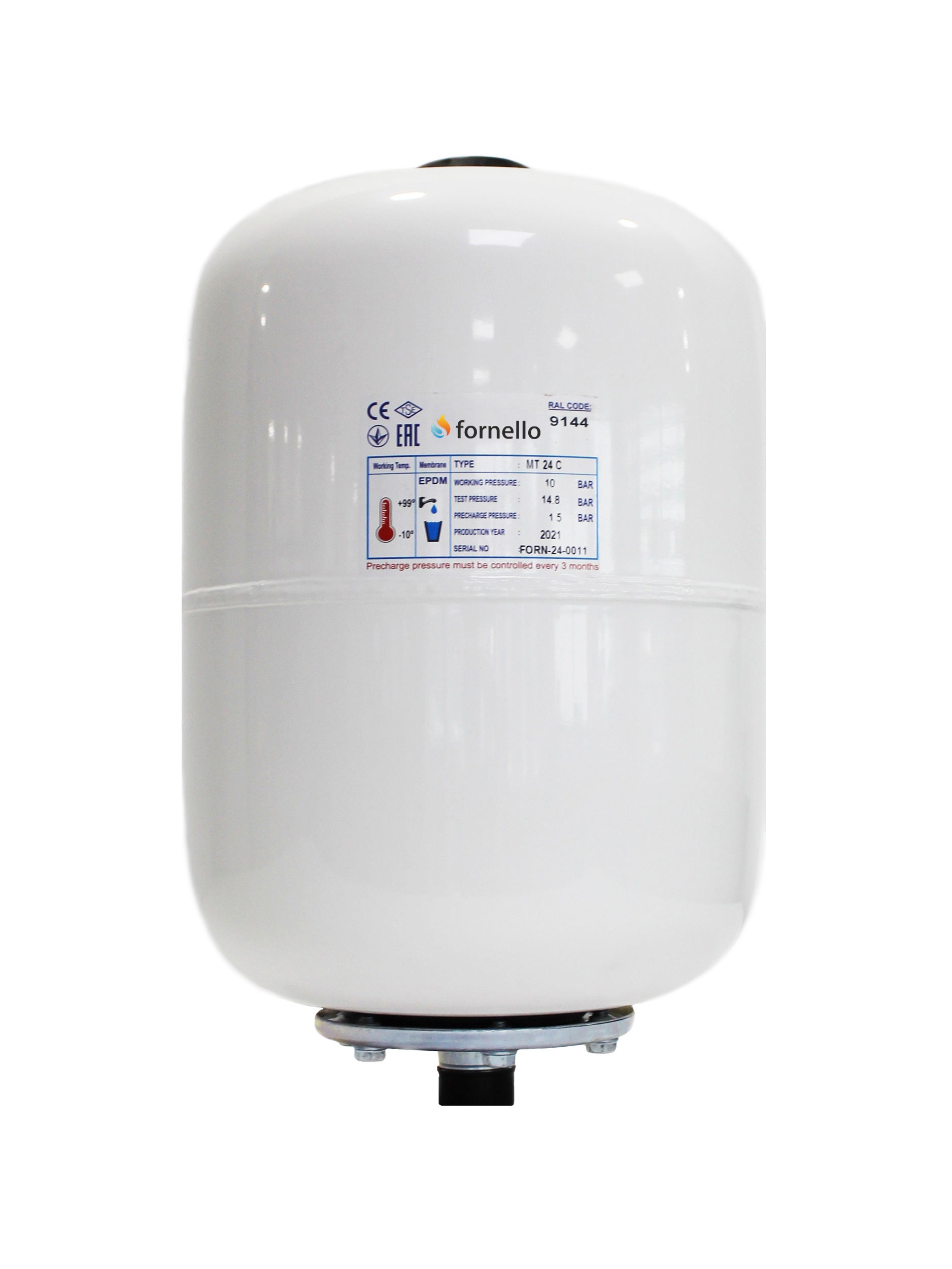 Vas expansiune sanitar Fornello 18 litri, vertical culoare alb,