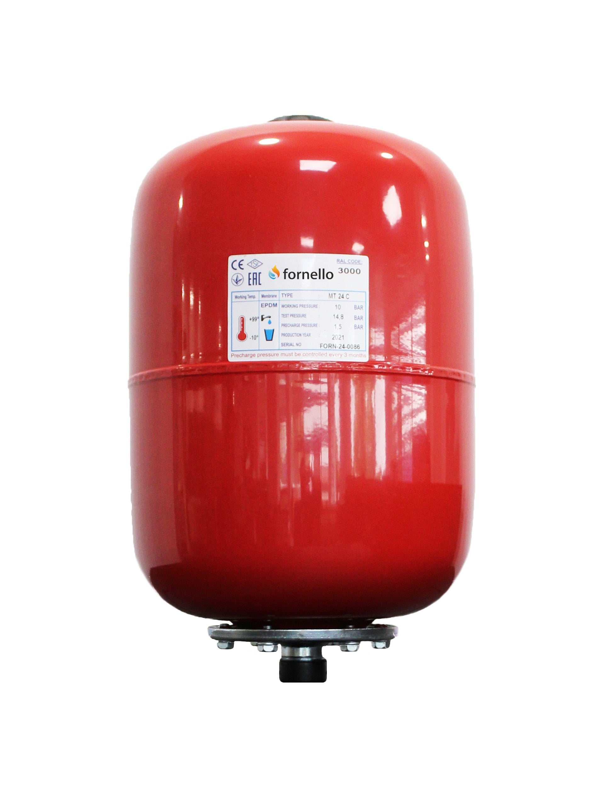 Vas expansiune termic Fornello 24 litri, vertical culoare rosu,