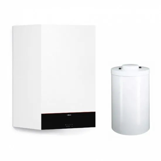 Viessmann Vitodens 100 W B1HF, Z022917, 32 kW, cu boiler monovalent pentru apa calda menajera de Vitocell 200 litri, kit de evacuare inclus